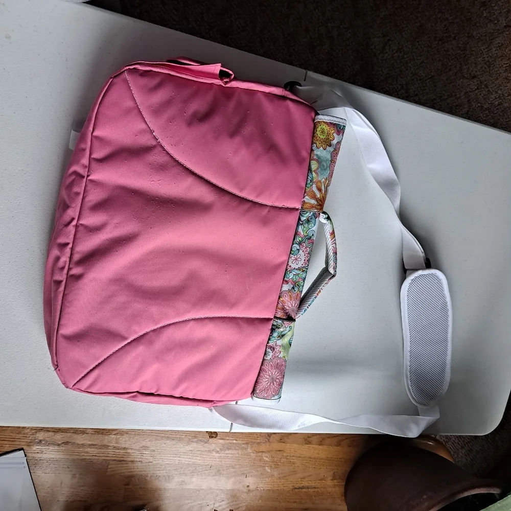 High Sierra Large Pink Floral Messenger Bag